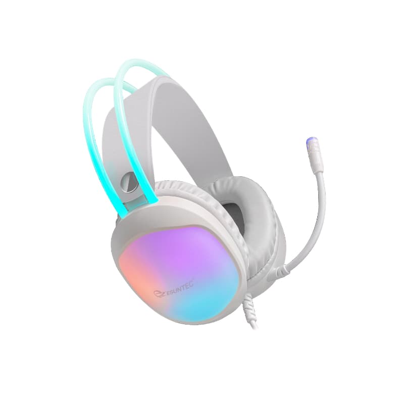 New Design Wired USB Gaming Headset noice-canceling Headphones  with Mic and LED backlit RGB light R12